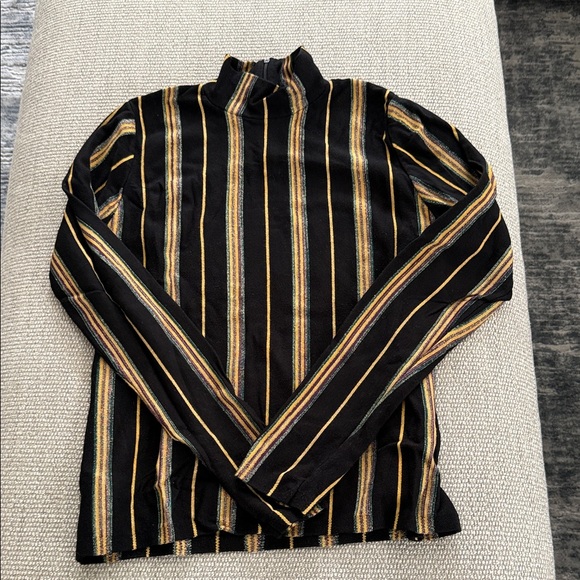 Sweaters - Striped Turtleneck Long Sleeve Top